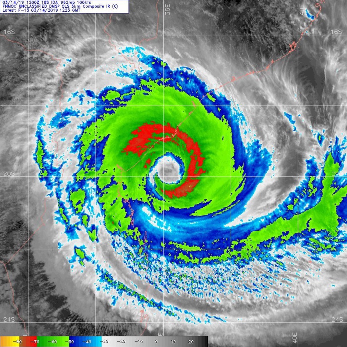 15UTC: Cyclone IDAI(18S) life-threatning category 3 US set to make landfall very close to Beira shortly before 12 hours 15UTC: Cyclone IDAI(18S) life-threatning category 3 US set to make landfall very close to Beira shortly before 12 hours
