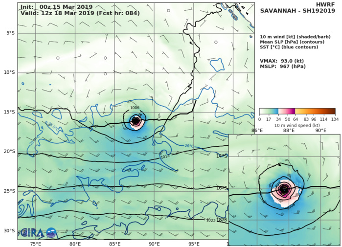 HWRF AT 06UTC: 84KT AT +93H HWRF AT 06UTC: 84KT AT +93H