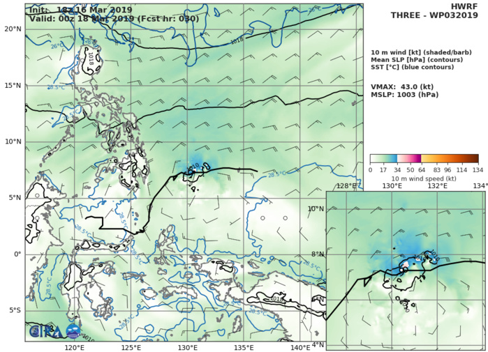 03UTC: TD 03W close to Palau forecast to cross southern Mindanao in 36hours 03UTC: TD 03W close to Palau forecast to cross southern Mindanao in 36hours