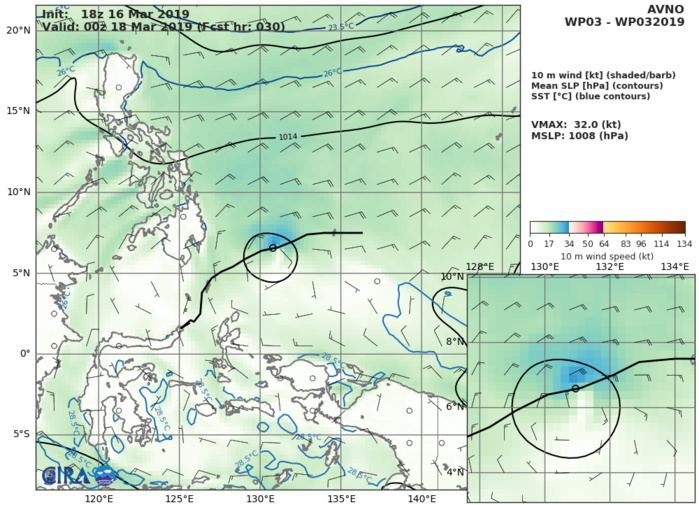 03UTC: TD 03W close to Palau forecast to cross southern Mindanao in 36hours 03UTC: TD 03W close to Palau forecast to cross southern Mindanao in 36hours