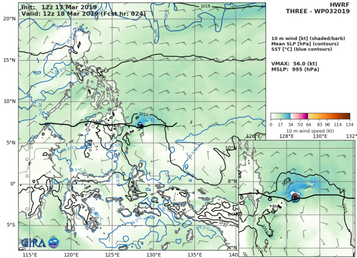 21UTC: TD 03W is expected to dissipate over Mindanao after 24hours, might re-intensify once over the South China Sea 21UTC: TD 03W is expected to dissipate over Mindanao after 24hours, might re-intensify once over the South China Sea
