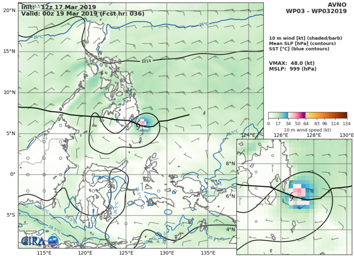 21UTC: TD 03W is expected to dissipate over Mindanao after 24hours, might re-intensify once over the South China Sea