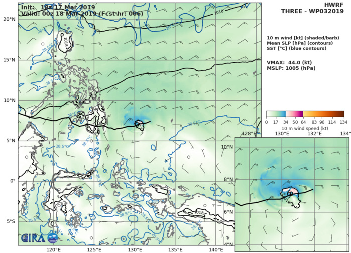 HWRF AT 18UTC: 44KT AT +06H HWRF AT 18UTC: 44KT AT +06H