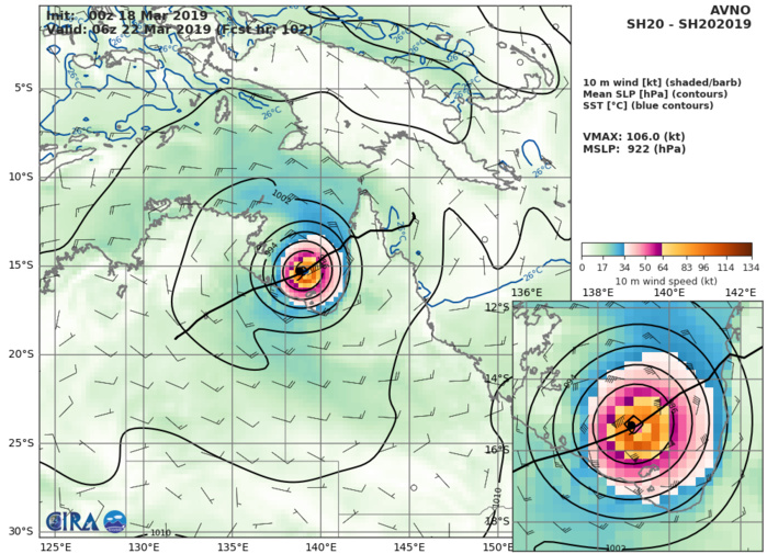09UTC: TC TREVOR(20P) intensifying rapidly over the Coral Sea, landfall expected shortly after 24hours close to Lockhart/Queensland 09UTC: TC TREVOR(20P) intensifying rapidly over the Coral Sea, landfall expected shortly after 24hours close to Lockhart/Queensland