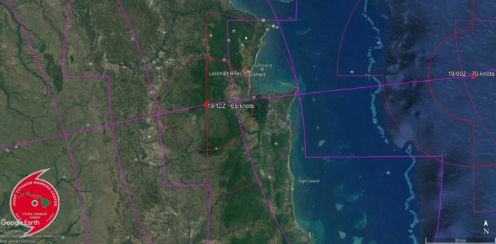 FORECAST LANDFALL AREA IN 18H NEAR LOCKHART