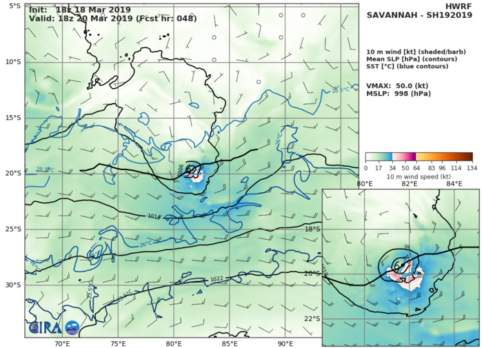 03UTC: TC SAVANNAH(19S) : intensity could fall below 35knots in 36hours maybe sooner 03UTC: TC SAVANNAH(19S) : intensity could fall below 35knots in 36hours maybe sooner