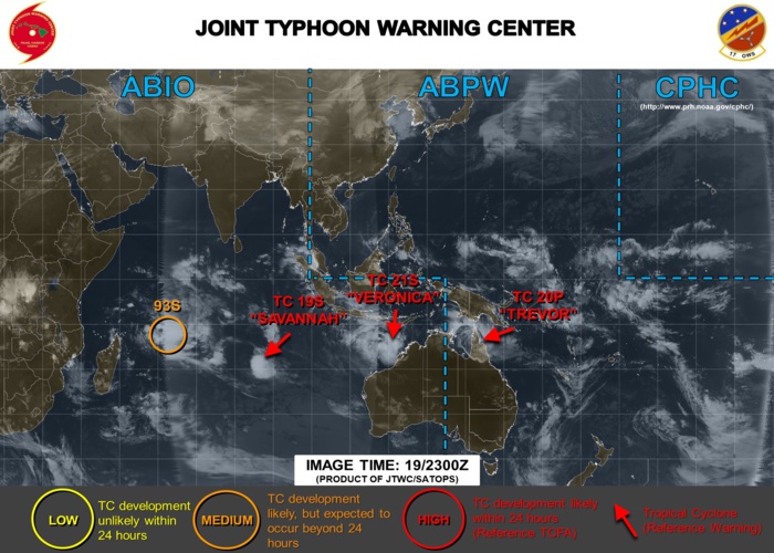 En ce moment 4 systèmes sont suivis par le Joint Typhoon Warning Center.