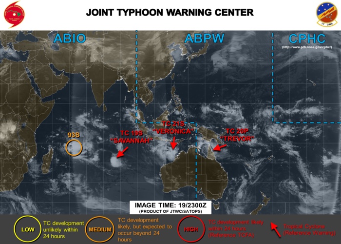 En ce moment 4 systèmes sont suivis par le Joint Typhoon Warning Center.