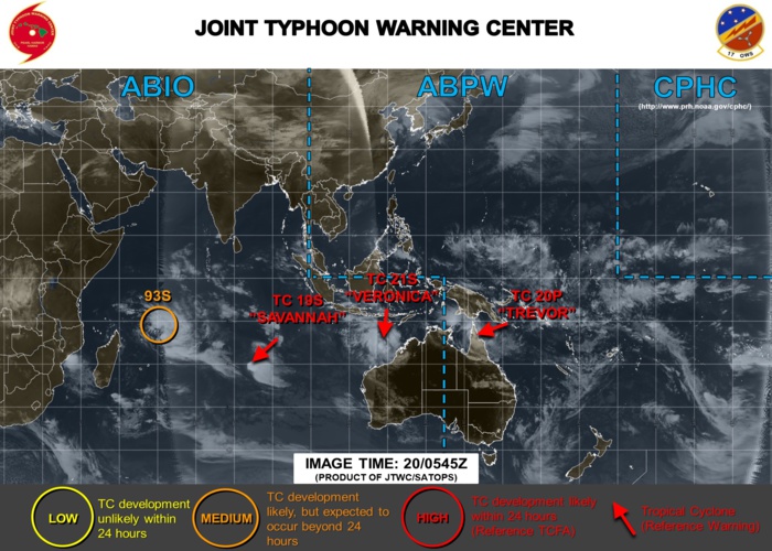 09UTC: South Indian: Mascarenes area: 93S likely to develop next several days, could become an intense cyclone in 4 to 5 days