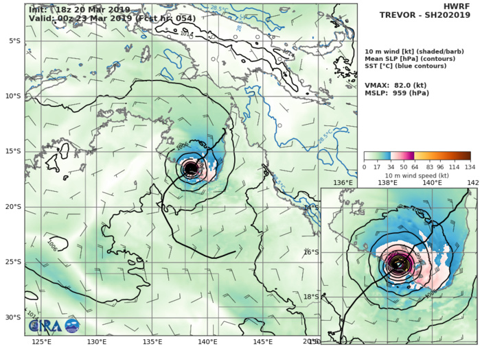 03UTC: TREVOR(20P): expected to intensify very rapidly next 48hours over the Gulf of Carpentaria 03UTC: TREVOR(20P): expected to intensify very rapidly next 48hours over the Gulf of Carpentaria