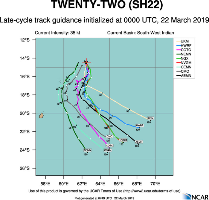 Mascarenes area: TC 22S slow-moving, intensifying rapidly next 48hours, potential direct threat to Rodrigues Mascarenes area: TC 22S slow-moving, intensifying rapidly next 48hours, potential direct threat to Rodrigues