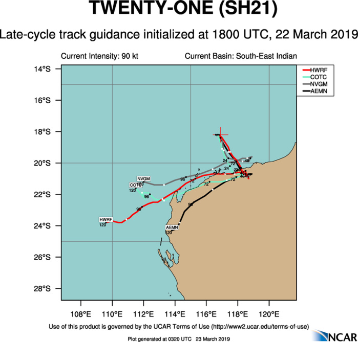 03UTC: VERONICA(21S) gradually approaching Port Hedland as a category 1 US. 03UTC: VERONICA(21S) gradually approaching Port Hedland as a category 1 US.