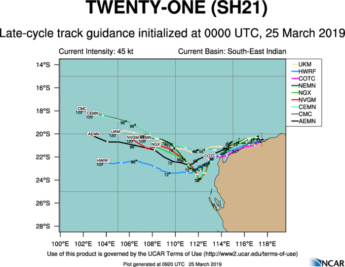 09UTC: VERONICA(21S): intensity forecast to fall below 35knots in 36h 09UTC: VERONICA(21S): intensity forecast to fall below 35knots in 36h