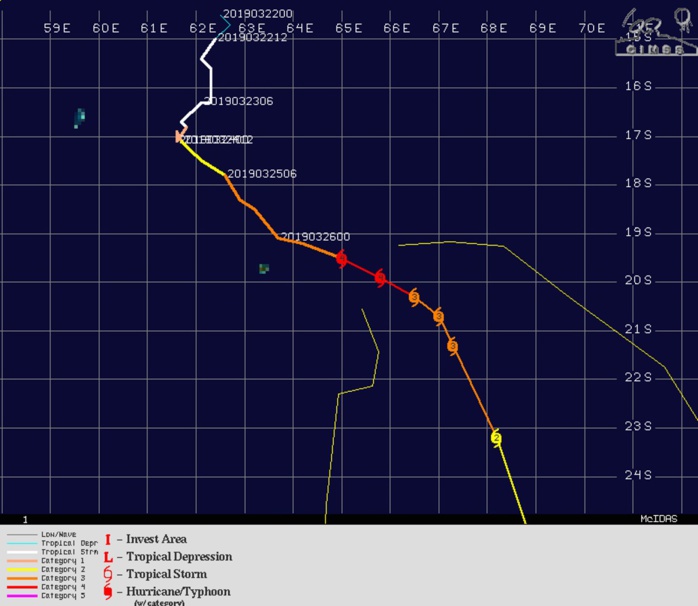 15UTC: JOANINHA(22S) now a powerful category 4 US is thankfully moving away from Rodrigues 15UTC: JOANINHA(22S) now a powerful category 4 US is thankfully moving away from Rodrigues