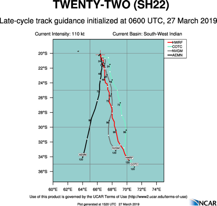15UTC: JOANINHA(22S) still top category 3 US forecast to weaken slowly next 24hours 15UTC: JOANINHA(22S) still top category 3 US forecast to weaken slowly next 24hours