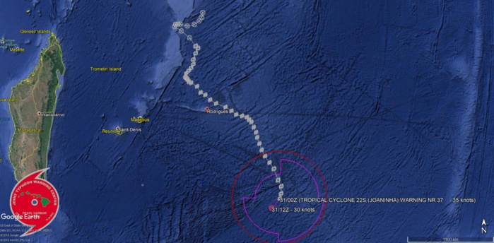 03UTC: JOANINHA(22S), final warning, maximum intensity reached was 115knots, Category 4 US
