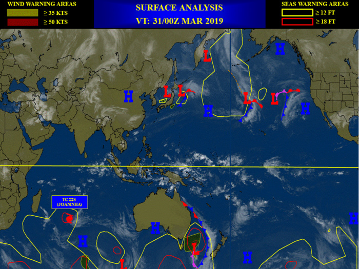 Activité cyclonique: retour au calme probablement pour quelques jours sur la zone du JTWC
