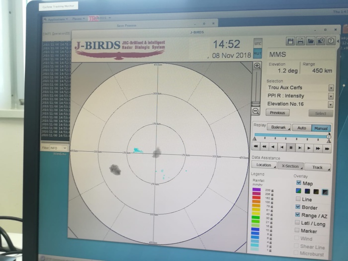 Novembre 2018: première image du radar. Novembre 2018: première image du radar.