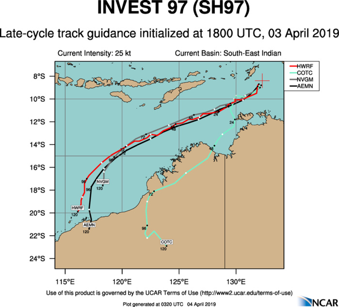South Indian: 97S likely to intensify to a 35knots cyclone within 24/36hours South Indian: 97S likely to intensify to a 35knots cyclone within 24/36hours