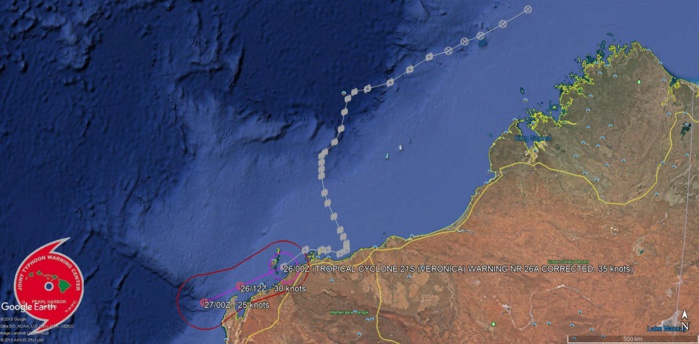 TC VERONICA(21S): Final Warning, Maximum intensity reached was 125knots category 4 US