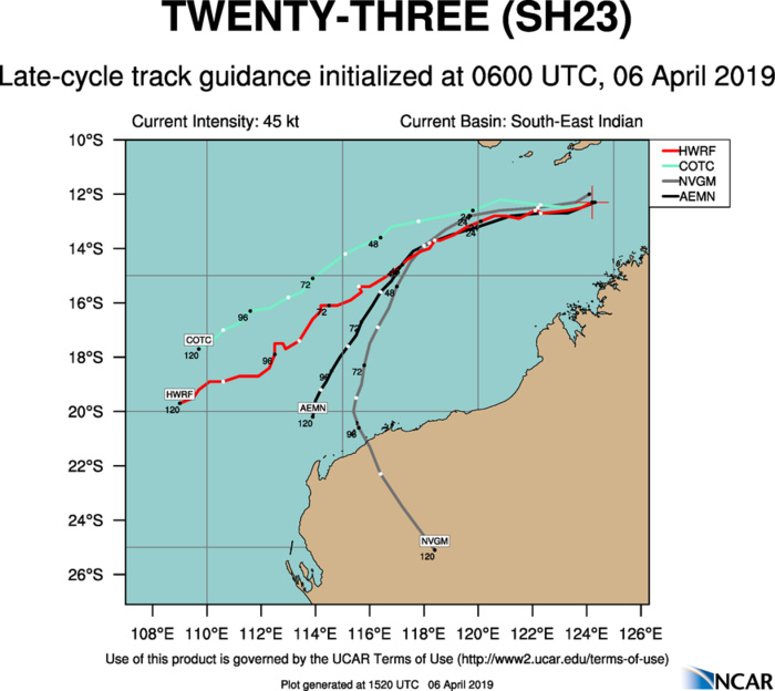 15UTC: TC WALLACE(23S): conditions become more conducive for intensification next 48hours 15UTC: TC WALLACE(23S): conditions become more conducive for intensification next 48hours