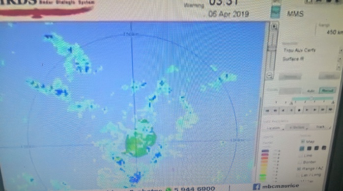 Capture écran. Image radar du 6 Avril à 15h31.