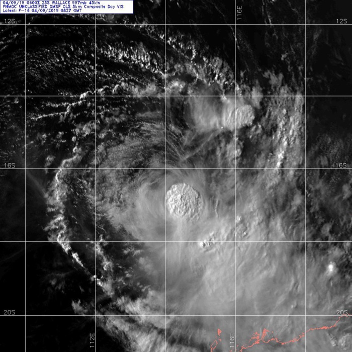09UTC: TC WALLACE(23S): intensity forecast to fall below 35knots in 36hours(maybe sooner) 09UTC: TC WALLACE(23S): intensity forecast to fall below 35knots in 36hours(maybe sooner)