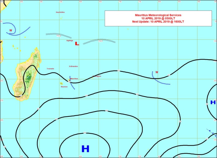 Carte établie par MMS/Vacoas à 4heures ce matin. Carte établie par MMS/Vacoas à 4heures ce matin.