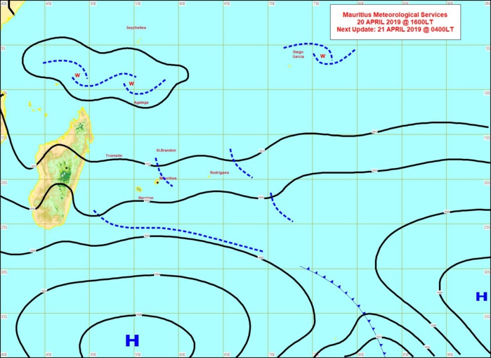 Carte établie à 16heures par MMS. Carte établie à 16heures par MMS.