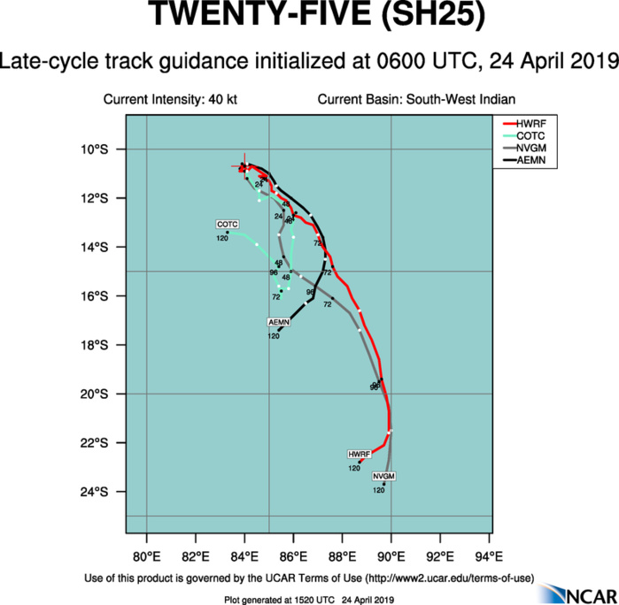 15UTC: TC LORNA(25S) forecast to intensify to category 1 US in 36hours with some interaction with developing 92S possible in 72h 15UTC: TC LORNA(25S) forecast to intensify to category 1 US in 36hours with some interaction with developing 92S possible in 72h