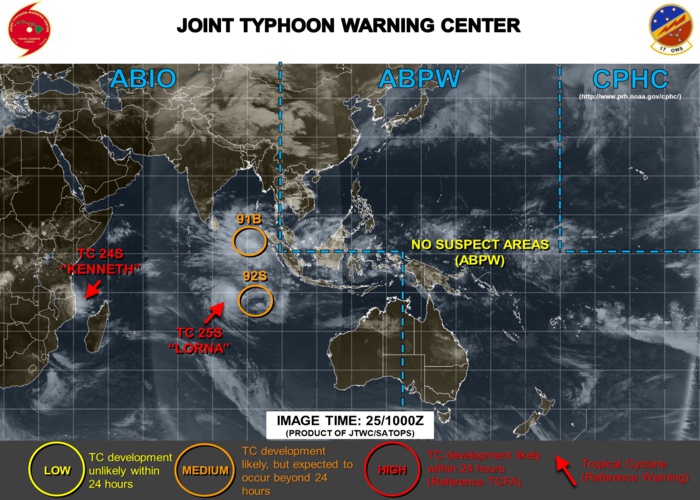 The Indian Ocean is active: 91B and 92S may develop within the next few days