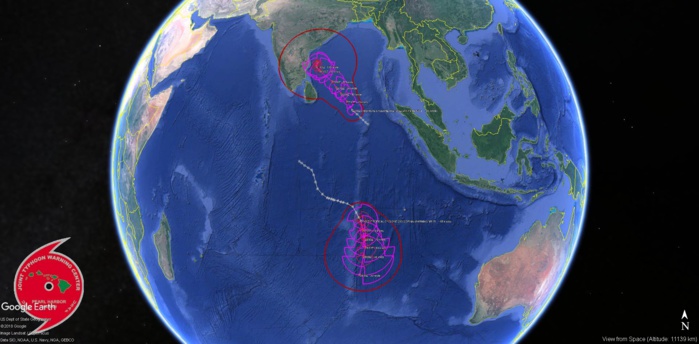 INDIAN OCEAN: TC 01B has formed, forecast to intensify next 4 days. TC LORNA(25S) category 1 intensity to peak next 24hours