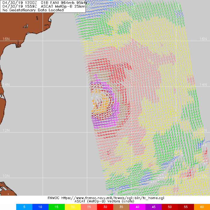 Cyclone FANI(01B) category 3 US, intensifying and slowly approaching northeast India(VIDEO) 
