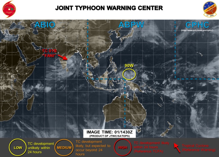 INVEST 90W: slow development next few days while remaining over open seas