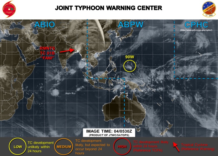 INVEST 90W to the northeast of Palau: no significant development expected next 48/72hours