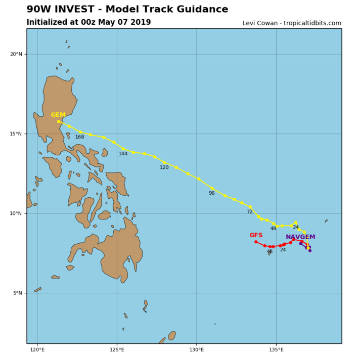 GUIDANCE(MODELS) FOR INVEST 90W: NOT MUCH EXPECTED WITHIN THE NEXT 48/72HOURS