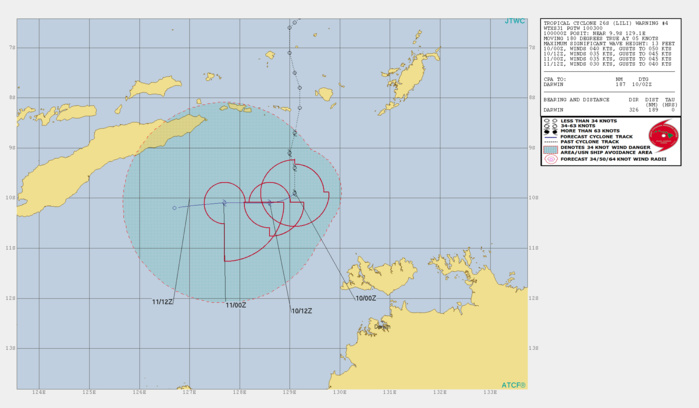 Timor Sea: Cyclone LILI(26S) is weakening, maybe quickly next 12/24hours