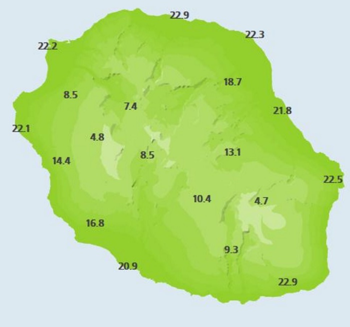 Températures relevées dans les stations de Météo France ce matin à 6heures.