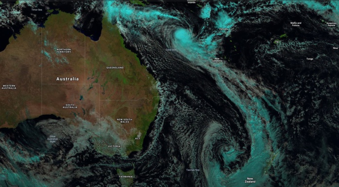 02UTC. TC 27P IS SHAKING HANDS WITH AN EXTRATROPICAL CYCLONE