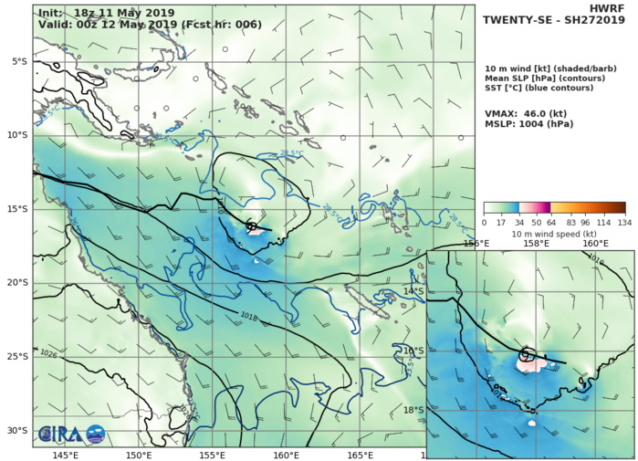 HWRF AT 18UTC: 46KT AT +6H HWRF AT 18UTC: 46KT AT +6H