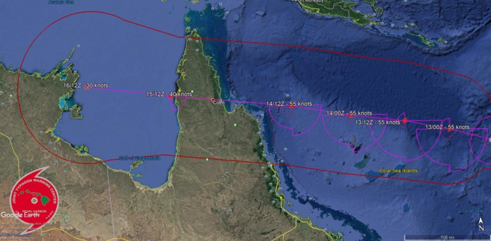 FORECAST LANDFALL NEAR COEN/QUEENSLAND FORECAST LANDFALL NEAR COEN/QUEENSLAND