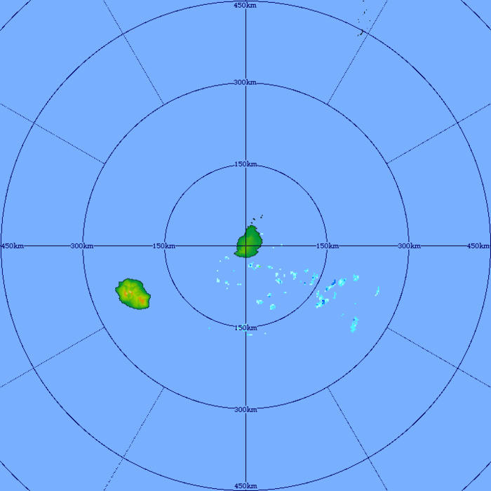 5h41: image du radar de Trou Aux Cerfs. Les averses reviennent par le sud-sud-est. Crédit image MMS