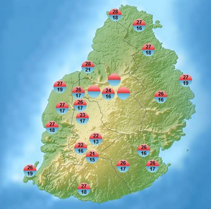 MMS annonce 13° à Mon Bois et 15° celsius à Grand Bassin.  C'est la première fois en 2019 que l'on descend en dessous de 14° à MAURICE selon mes données. Mais cela demande confirmation car MMS a accès à de nombreuses stations non disponibles en temps réel.