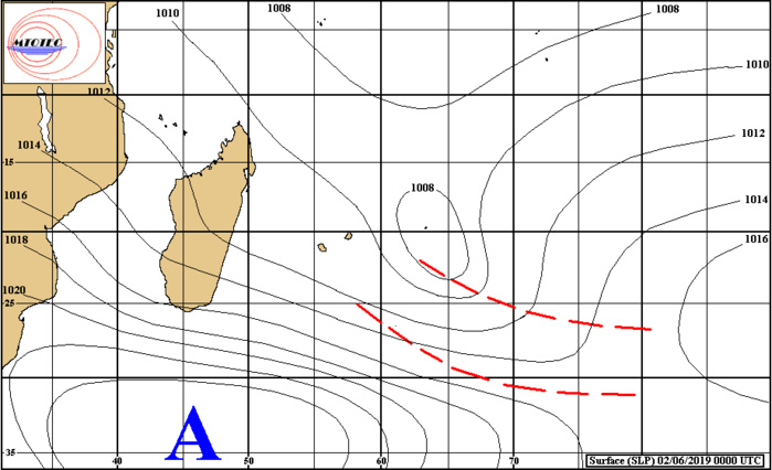 Analyse de la situation de surface à 4heures ce matin. L'anticylone(H) au sud sud-ouest des Mascareignes va apporter un changement de temps à partir de Lundi. L'instablité quant à elle s'éloigne graduellement de RODRIGUES. MTOTEC Analyse de la situation de surface à 4heures ce matin. L'anticylone(H) au sud sud-ouest des Mascareignes va apporter un changement de temps à partir de Lundi. L'instablité quant à elle s'éloigne graduellement de RODRIGUES. MTOTEC