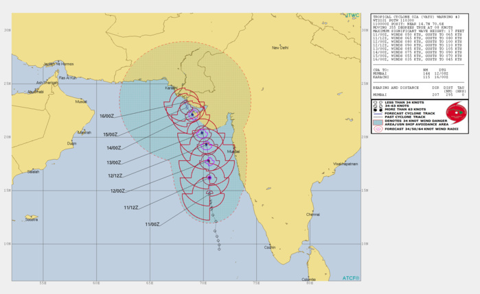 Arabian Sea: rapidly intensifying cyclone VAYU(02A) could reach category 2 US within 36hours Arabian Sea: rapidly intensifying cyclone VAYU(02A) could reach category 2 US within 36hours