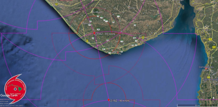 FORECAST LANDFALL AREA BETWEEN DIU AND PORBANDAR SHORTLY BEFORE 48HOURS AS A CATEGORY 2 US