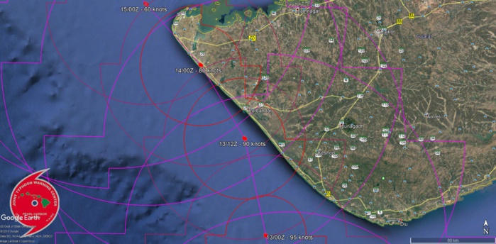 FORECAST TO TRACK VERY CLOSE TO PORBANDAR IN 36H