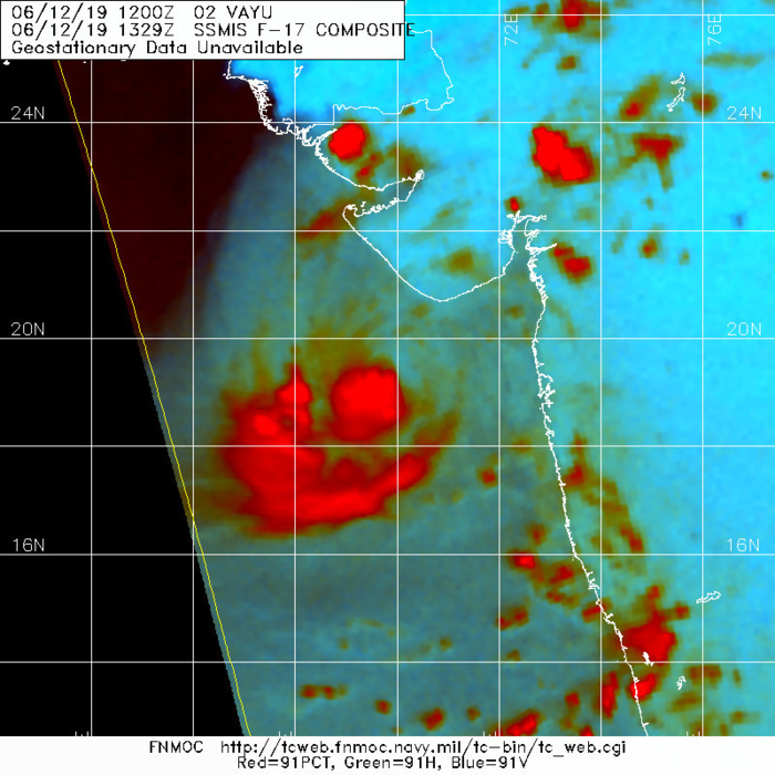 Cyclone VAYU(02A) category 2 US is gradually approaching Porbandar area Cyclone VAYU(02A) category 2 US is gradually approaching Porbandar area