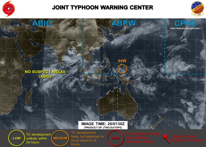 INVEST 94W east of Palau could develop gradually next 4 days and move towards the northwest