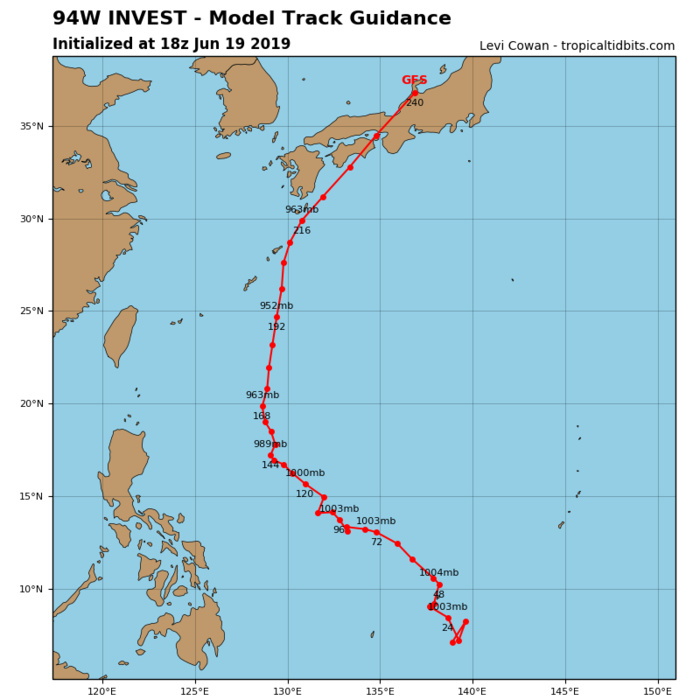 GFS GUIDANCE AT 19/18UTC GFS GUIDANCE AT 19/18UTC